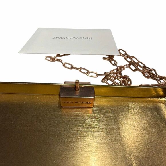 NWT Zimmermann Chocolate Enamel Cigarette Case Bag Gold Metal Crossbody - Picture 10 of 10